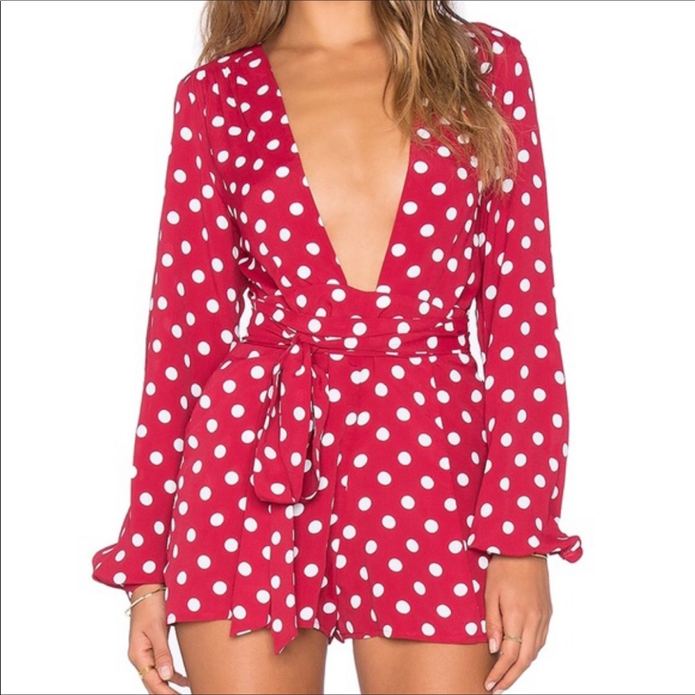 💖HOT PICK💖 PRIVACY PLEASE RED POLKA DOT ROMPER FROM REVOLVE